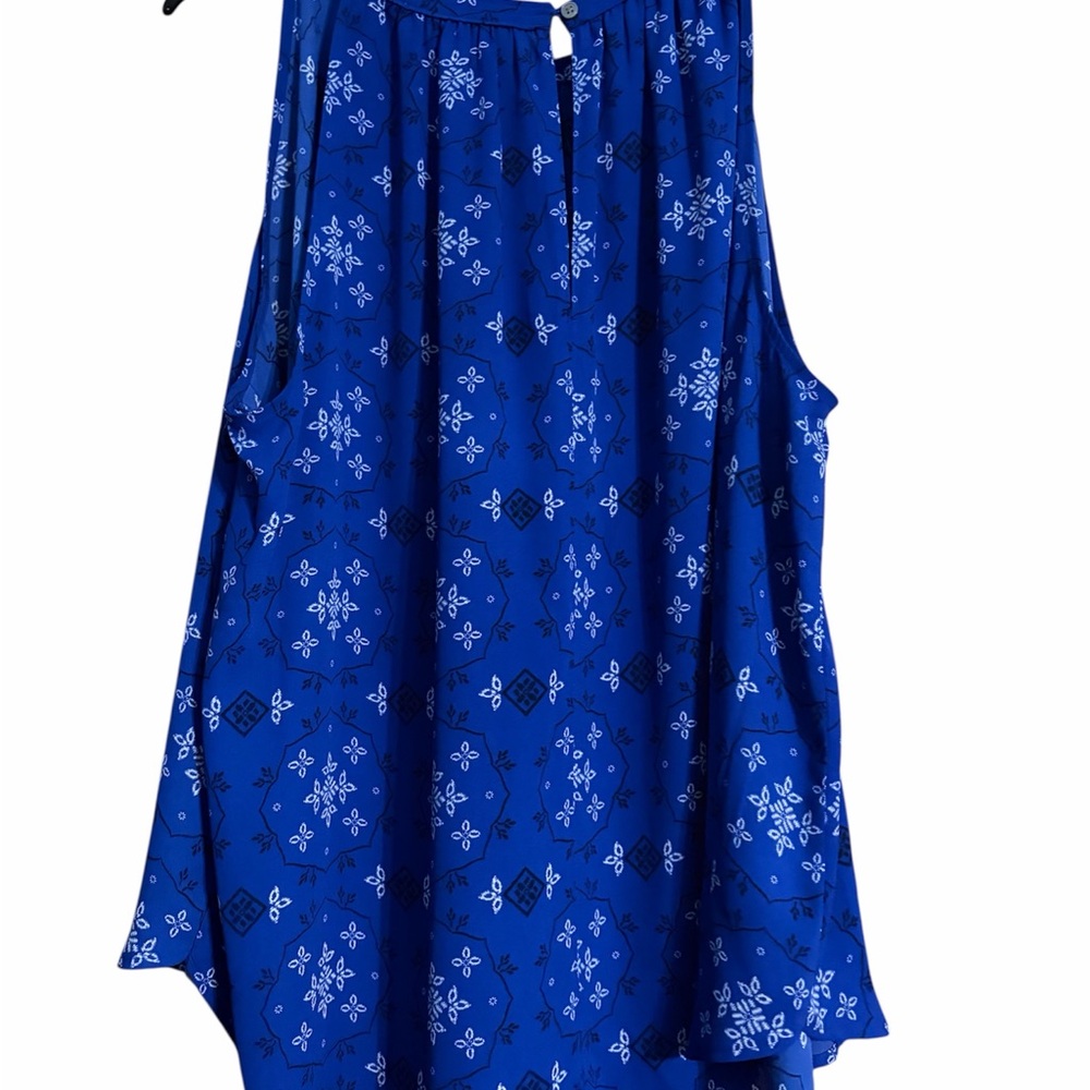 LOFT Royal Blue Floral Tank Top